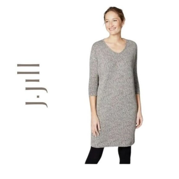 J. Jill Pure Jill Women’s Dress Size Medium Black and White Linen Blend Summer - Picture 1 of 14